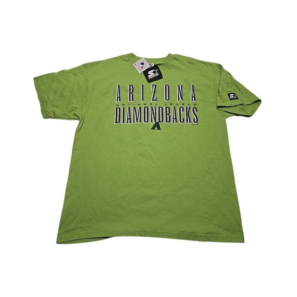 Vintage 90s Starter Arizona Diamondbacks XL T-Shirt Shirt Lime Green NEW 1998 US